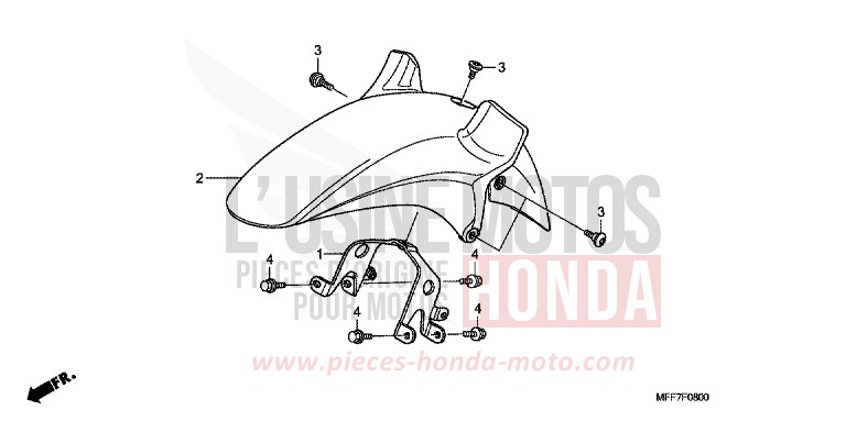 AILE AVANT de TRANSALP ABS PEARL CONCOURS BLACK (NHA65) de 2011